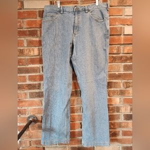 Duluth Trading 38 x 32 Denim Flex Ballroom Jeans Light Wash, EUC